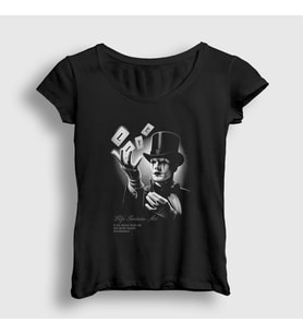Presmono Kadın Siyah Life Magic Magician Sihir Sihirbaz T-Shirt 485152tt