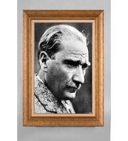 Çerçeveli Paspartulu Atatürk Tablo a648 (Gold)