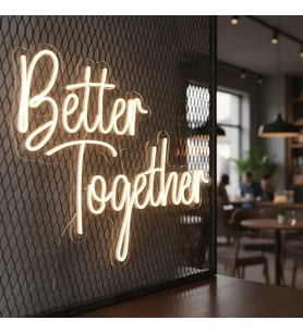 Better Together – Düğün Dekorasyonu – Neon Led Tabela 65 cm Genişlik (Günışığı)