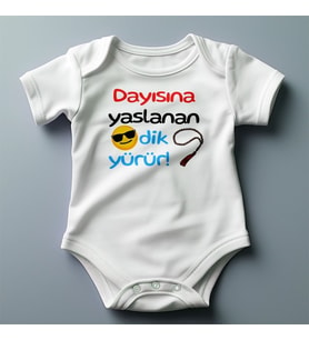 %100 Pamuklu Kişiselleştirilebilir Baskılı Zıbın (Pamuk Beyaz)