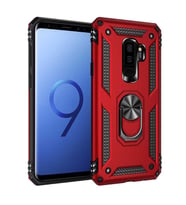 Galaxy S9 Plus Kılıf Zore Vega Yüzüklü Standlı Zırh Kılıf (Kırmızı)