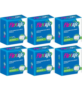 Flexi Life Kedi - Köpek - Evcil Hayvan Çiş Tuvalet Eğitim Pedi 60*90CM 180 Adet (6PK*30) (Beyaz)