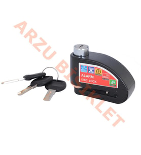 MOTOSIKLET DİSK KİLİDİ ALARMLI SİYAH 110db 3 ANAHTARLI