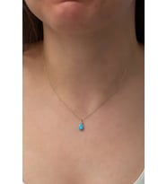 Elika Silver Kadın Damla Opal Taşlı Rose Altın Kaplama  925 Ayar Gümüş Kolye