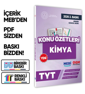 2026 YKS-TYT MEBİ-OGM Kimya Pratik Konu Özet Kitabı RENKLİ A4 Boyut Görsel Destekli BASKI ÜCRETİ