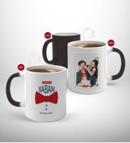 BK Gift Kişiye Özel Babalar Günü Hediyesi Fotoğraflı Sihirli Kupa Bardak-91 (Beyaz)