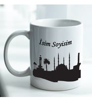 Türkiye Konseptli Kişiye Özel İsim Baskılı Beyaz Kupa Bardak No:004