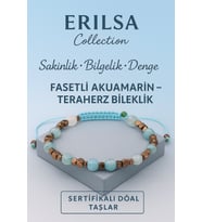 Sertifikalı Fasetli Terahertz Akuamarin Taşı Bileklik – Sakinlik, Bilgelik ve Denge Taşı (Çok Renkli)