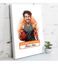 Kişiye Özel Hediye Karikatürlü En Başarılı Erkek Basketbolcu Kanvas Tablo
