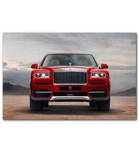 Cakatablo  Rollsroyce Cullinan Kırmızı Cephe Görseli MDF Tablo