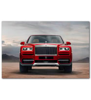 Cakatablo  Rollsroyce Cullinan Kırmızı Cephe Görseli MDF Tablo