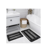Rovigo Home Dijital Baskılı 2'li Banyo paspas Takımı RVG5225 (Siyah)