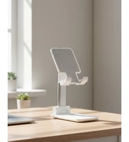 Ayarlanabilir Ergonomik Katlanabilir Masaüstü Telefon Tutucu Beyaz