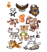 Sevimi Hayvanlar Sticker Set -1  14 Parça Telefon, Tablet, Defter, Laptop Sticker
