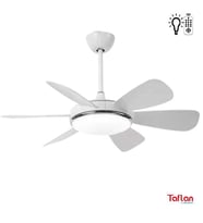 Kaşkar Taflan F6661 6 Kanatlı 52" Aydınlatmalı Uzaktan Kumandalı Tavan Vantilatörü (Beyaz)
