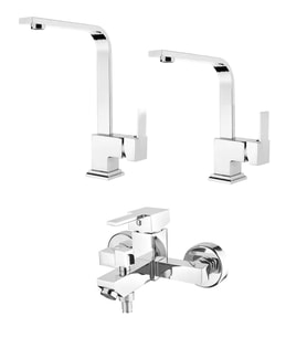 İNVENTA 3'lü Kare Batarya Seti Banyo+Evye+Lavabo