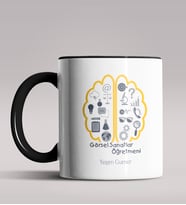 Kişiye Özel Görsel Sanatlar Öğretmeni Tema Siyah Renk Kupa  (Siyah)