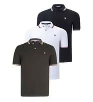 ÜÇLÜ SET T8594 DEWBERRY ERKEK T-SHIRT-SİYAH-BEYAZ-HAKİ (Karışık)