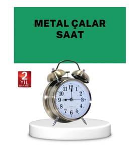Mey İthalat® Gümüş Renkli Sessiz Işıklı Dekoratif Masa Üstü Çalar Saat Alarmlı