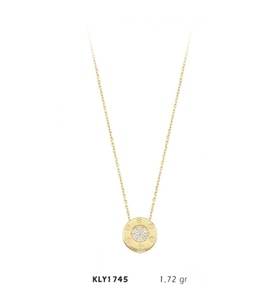 14 Ayar Halkalı Taş Altın Kolye KLY1745