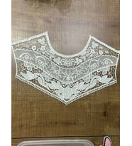 41X17 CM GÜPÜR BEYAZ ELBİSE TİŞÖRT GÖMLEK YAKA ARMA YAMA DİKİŞ AKSESUARI