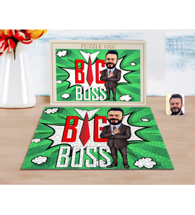 BK Gift Kişiye Özel Erkek Big Boss Karikatürlü 1000 Parça Profesyonel Puzzle-4
