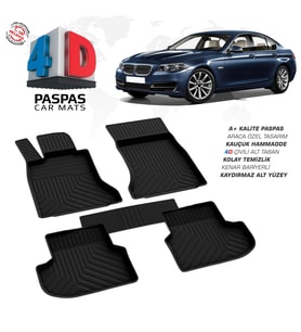 Bmw 5 Serisi F10 X-Drive 4D Araca Özel Havuzlu Kauçuk Paspas 2013-2016 (Karışık)