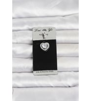 316L Cerrahi Çelik Zirkon Taşlı Kalp Model Göbek Piercing 5886 - SSSSSS4188-9745