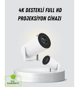 Northcity Full HD 4K Destekli Akıllı Projeksiyon – 130 inç Ekran, 160 ANSI Lümen, Kablosuz Bağlantı
