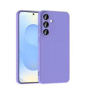 Coverzone Samsung Galaxy S25 FE ?le Uyumlu K?l?f Z-Mara Lansman Vieri Tam Koruma Arka Kapak Kamera Koruma �?k?nt?l? P�r�zs�z Y�zey Lila