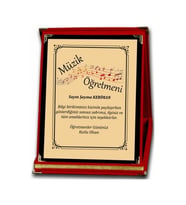 Kişiye Özel Kadife Plaket - Öğretmene Plaket - Büyük Boy Plaket ( 16 x 21 )