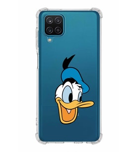 Samsung Galaxy A12  Köşe Korumalı Antişok Kapak Donald Duck Tasarımlı Şeffaf  Kılıf