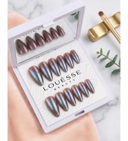 Louésse Oil Chrome Takma Tırnak 12’li Renk Geçişli Ayna Efektli Parlak Nail Set
