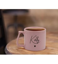 BK Gift Kişiye Özel İsimli Pastel Pembe Middle Kupa Bardak, Arkadaşa Hediye, Ev Hediyesi, Doğum Günü Hediyesi, Ofis Hediyesi-3