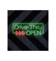 Drive-Thru OPEN Yazılı Neon Tabela