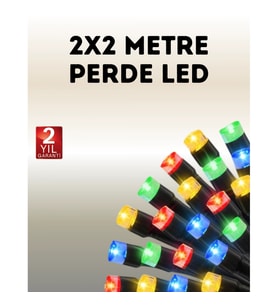 Mey İthalat® Taşınabilir Pil İle Çalışan LED Işık – 2x2 Metre Perde Modeli