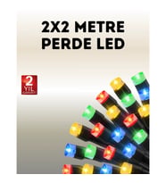 Mey İthalat® Taşınabilir Pil İle Çalışan LED Işık – 2x2 Metre Perde Modeli