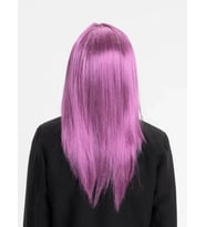 Rose Pembe Renk Düz Kesim Uzun Parti Peruğu Takma Saç