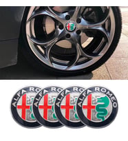 ALFA ROMEO LOGOLU 4 ADET 56MM JANT GÖBEK STICKER  (LACİVERT-GÜMÜŞ)