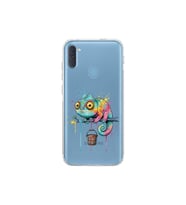 Samsung Galaxy A11 ile Uyumlu Splash Bukalemun Tasarımlı Şeffaf Silikon Kılıf