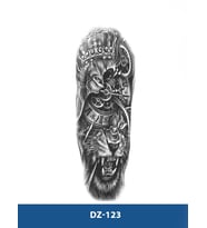 DZ-123 KRAL ASLAN VE SAAT DESEN GEÇİCİ KOL DÖVMESİ-TATTO