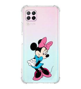 Huawei P40 Lite  Köşe Korumalı Antişok Kapak Minnie Mouse Tasarımlı Şeffaf  Kılıf