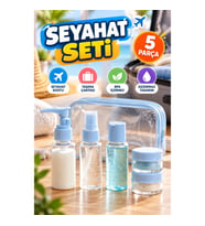 5 Parça Seyahat Dolum Şişesi Seti – 30 ml Şeffaf Kaplar ve Taşıma Çantası