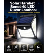 Güneş Enerjili Sensörlü Duvar Lambası Bahçe Lamba Suya Dayanıklı Bahçe Aydınlatma