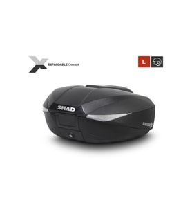 Motosiklet Arka Çanta Siyah Carbon Üç Kademeli Genişleyebilir Model Motor Arka Topcase 58lt