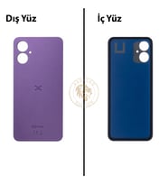 Omix X5 Mor Arka Kapak Arka Cam Batarya Kapağı Lazer Kesim Kapak Pil Kapağı Back Cover