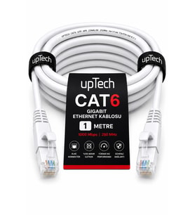 UPTECH CAT6 Ethernet Kablosu 1 Metre RJ45 LAN İnternet Modem Router Bilgisayar Kablosu