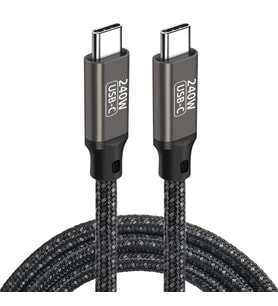 Zore QG02 Type-C to Type-C PD3.1 Data Kablosu 240W 480Mbps 1.5 Metre (Siyah)