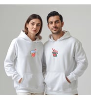 Sevgililer Günü Özel Kombin, 2 Ürün Kapüşonlu Hoodie Sweatshirt (Beyaz)