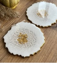 Epoksi Tekli  Bardak Altlığı - 1 adet (Beyaz)
